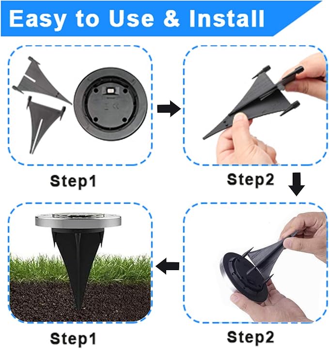Solar Ground Light, Waterproof Solar Garden Lights, Upgraded Outdoor Garden Waterproof Bright in-Ground Light, Landscape Lights for Pathway,Yard,Deck,Lawn,Patio,Walkway