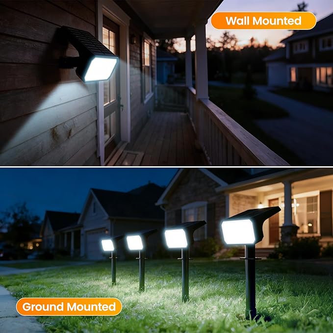 Fabrito Solar Spot Lights Outdoor 10 Pack, [108Leds, 4 Modes] Auto On/Off Spotlights, IP67 Waterproof Landscape Lights for Tree, Yard, Patio, Pool, Pathway, Driveway, Cool White