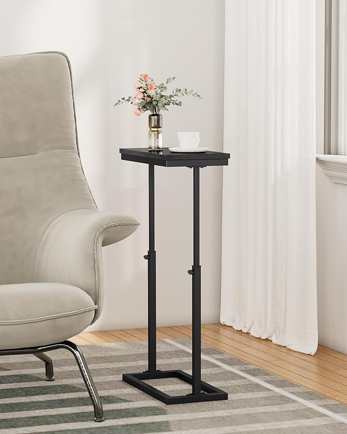 TUTOTAK End Table, Side Table, Tall Couch Table, Sofa Table, Living Room, Bed Room, Black TB01BK083