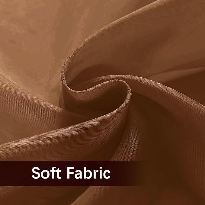SpaceDresser Waterproof Outdoor Sheer Curtains for Patio - 2 Panels Rod Pocket Indoor Voile Sheer Curtain for Living Room,52W x 108L inch, Brown