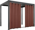 Easy-Going Linen Look Outdoor Curtains Waterproof Windproof Porch Curtains, Soft Thicken Outdoor Privacy Curtains for Patio, Gazebo, Grommet Top and Tab Bottom Drape, 1 Panel, 54x108 inch, Terra Red