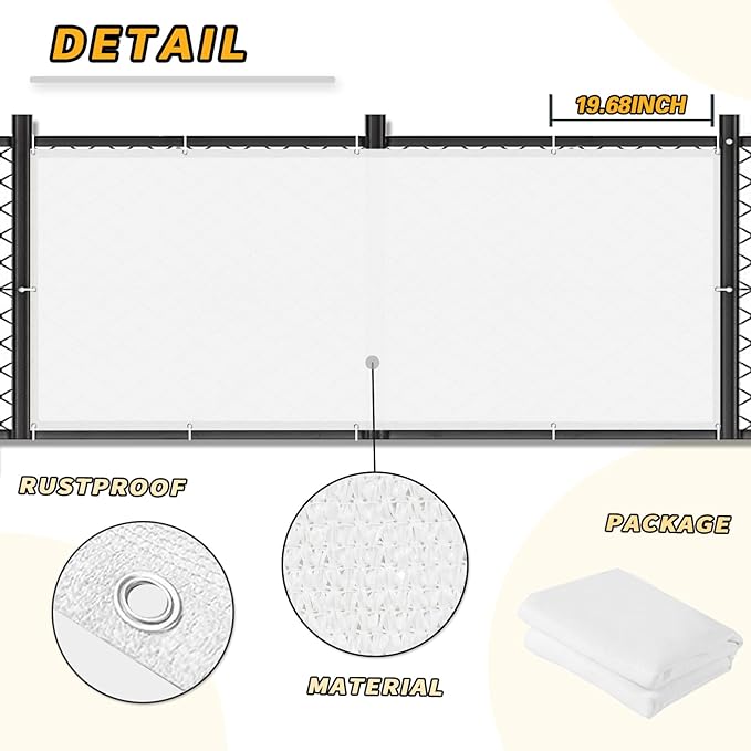 LOVE STORY Balcony Privacy Screen, 2.5'x5' Deck Shield Screen Fence Cover,UV Protection and Weather-Resistant,3 FT Height for Deck, Patio, Backyard, Outdoor Pool, Porch, Railing, White