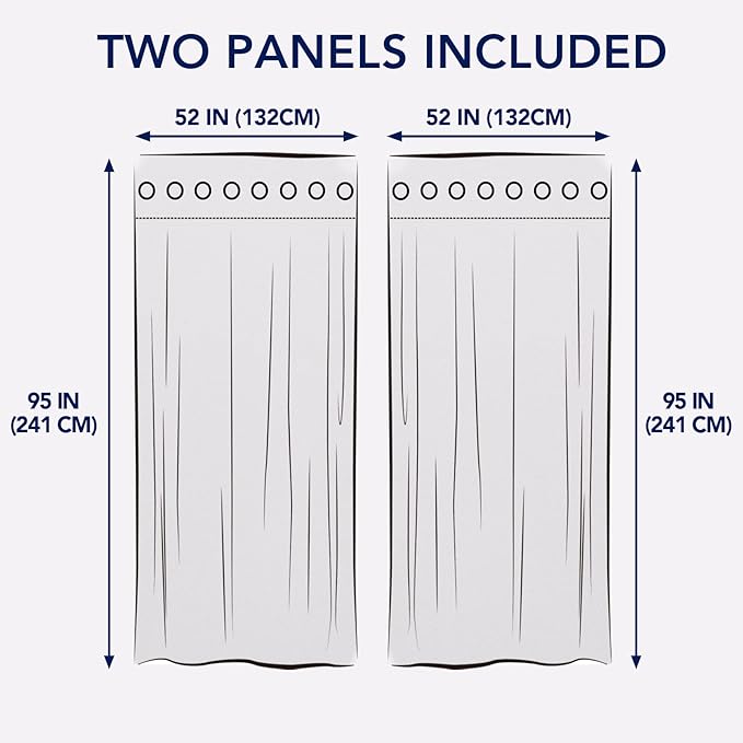 PureFit Outdoor Curtains for Patio Waterproof Weatherproof, UV Resistant Outside Curtains for Gazebo, Front Porch, Pergola, Sun Blocking Privacy Curtain, 52W x 95L inch, Set of 2, White