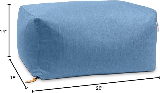 Jaxx Leon Outdoor Bean Bag Ottoman, Ocean Blue