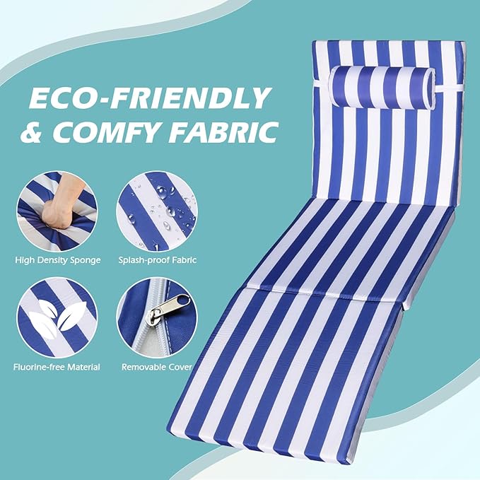 Chaise Lounge Chairs Outdoor Set of 4, Comfy Outside Wicker Patio Pool Lounge Chair w/ 5 Adjustable Back Angle, Cup Holder, Thicken Cushion