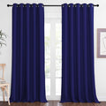 NICETOWN Patio Blackout Curtain Panels - Extra Wide Sliding Door Thermal Insulated Drape, Privacy Room Divider Curtain for Bedroom Office (Navy Blue, 66 x 118 Inch Long)