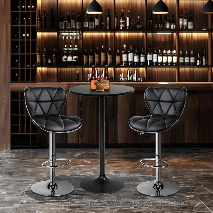 FDW Bistro Pub Table 2 Pack 40 Inch Height Cocktail Table Round Bistro Bar Table for Home and Kitchen Dining