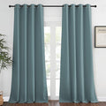 NICETOWN Blackout Greyish Blue Curtain for Living Room - Grommet Solid Thermal Insulated Sound Dampening Doorway Window Curtain Drape for Bedroom/Sliding Door (1 Panel, W52 x L120)