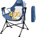 Portal Hammock Camping Chair, Portable Outdoor Swinging Chairs with Adjustable Back and Height for Lawn, Backyard, Patio, Supports 400 lbs, Breathable Mesh High Back, Blue