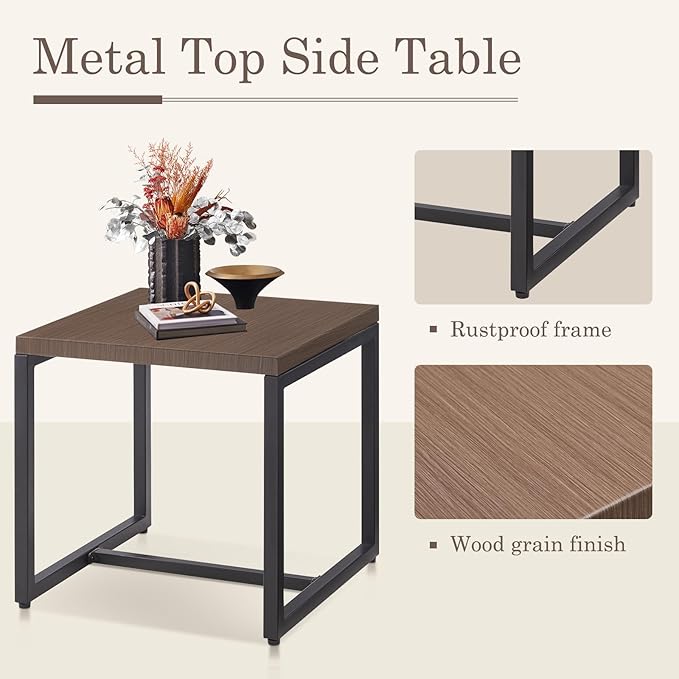 Belord Outdoor Bistro Set 3 Piece Wicker Swivel Rocker Patio Chairs, Oversize Outdoor Rattan Seating Set, Patio Swivel Glider Chairs Wicker Furniture with Metal Side Table for Porch Backyard, Brown