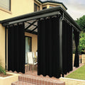 BONZER Waterproof Indoor/Outdoor Curtains for Patio Thick Privacy Grommet Curtains for Bedroom, Living Room, Porch, Pergola, Cabana, 1 Panel, 84W x 84L inch, Black