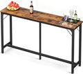 ODK 71 Inch Bar Table, Bar Height Pub Table, Counter Height Bar Table, Rectangular High Top Kitchen & Dining Counter Tables with Sturdy Legs & Easy-to-Clean Top, Vintage Brown