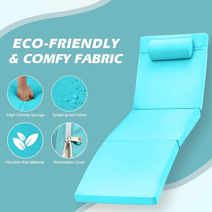 Chaise Lounge Chairs Outdoor Set of 2, Comfy Outside Wicker Patio Pool Lounge Chair w/ 5 Adjustable Back Angle, Cup Holder, Thicken Cushion