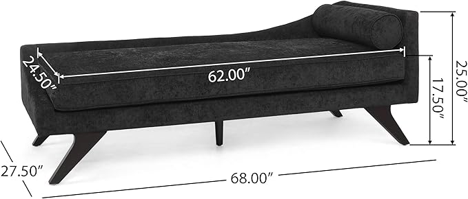 Christopher Knight Home Cagle Chaise Lounge,Wood, Black + Dark Brown