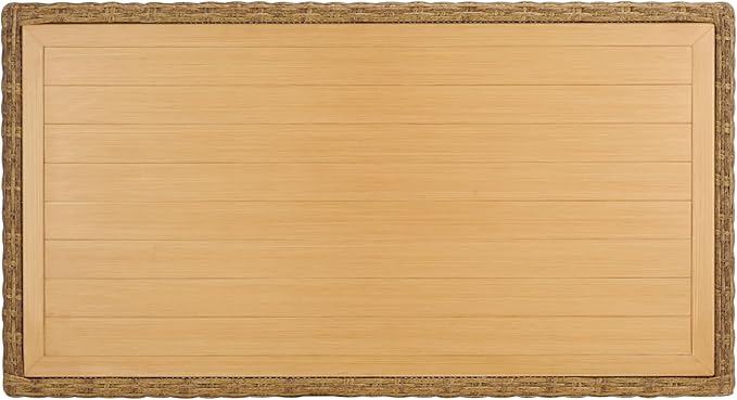 SAFAVIEH Couture Collection Margarita Natural Brown Faux Wicker Rectangle Indoor/Outdoor Coffee Table (Fully Assembled)