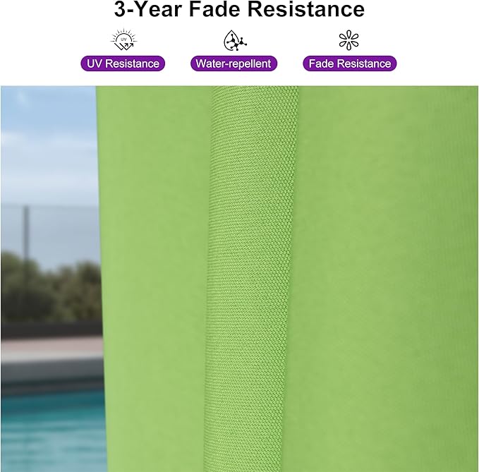PURPLE LEAF 8' X 8' Patio Umbrella with Wheeled Base for Pool 7' High Offset Outdoor Cantilever Umbrella Swimming Pool Umbrella with 360°Rotation for Poolside Apple Green
