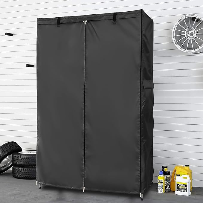 Waterproof Shelf Cover,Outdoor 600D Heavy Duty Dustproof Storage Shelves Cover,24''x18''x72'' Shelf Covers for Wire Shelving with Zippers,Storage Rack Covers with Clear Front