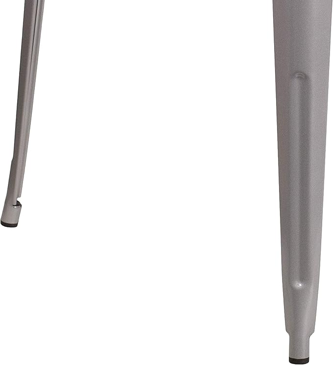 EMMA + OLIVER Commercial Grade 31.5" Square Silver Metal Indoor-Outdoor Bar Height Table