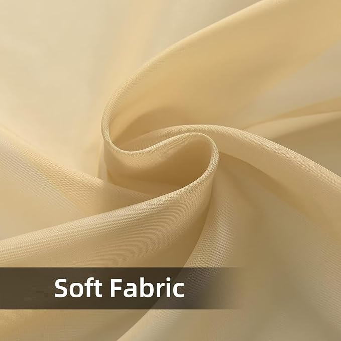 SpaceDresser Waterproof Outdoor Sheer Curtains for Patio - 2 Panels Rod Pocket Indoor Voile Sheer Curtain for Living Room,52W x 120L inch,Beige