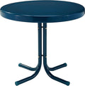 Crosley Furniture Griffith Weather Resistant Retro Metal Outdoor Side Table for Patio, Deck, Porch, Navy