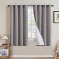 H.VERSAILTEX Linen Curtains 100% Blackout Curtains for Bedroom 63 inch Long Full Light Blocking Nature Linen Blended Window Curtains for Living Room Nickel Grommet (2 Panels, Heathered Dove)