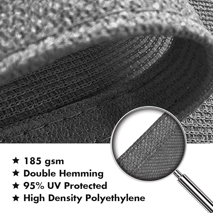 KANAGAWA Sun Shade Sail 10'x10'x14' Dark Gray Triangle UV Block Canopy Awning Shelter Fabric Cloth Screen for Outdoor Patio Garden Backyard