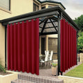 BONZER Waterproof Indoor/Outdoor Curtains for Patio Thick Privacy Extra Wide Grommet Curtains for Bedroom, Living Room, Porch, Pergola, Cabana, 1 Panel, 150W x 108L inch, Red