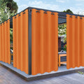 PureFit Outdoor Curtains for Patio Waterproof Weatherproof, UV Resistant Outside Curtains for Gazebo, Front Porch, Pergola, Sun Blocking Privacy Curtain, 52W x 84L inch, 1 Panel, Orange
