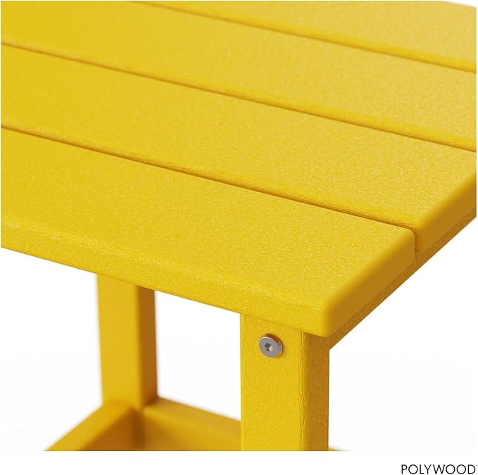 POLYWOOD ECT18LE Long Island 18" Side Table, Lemon