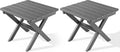 SERWALL Folding Outdoor Side Table Set of 2, Portable Adirondack Side Table, Gray