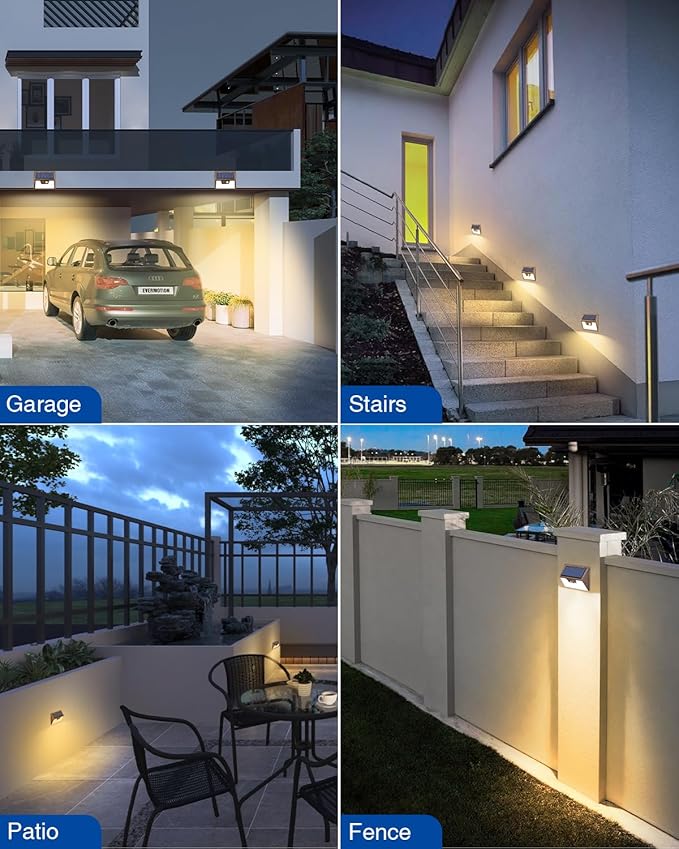 Peasur Solar Lights Outdoor Motion Sensor Waterproof, 2Pack 140LED Brown Solar Powered Fence Light, 3 Modes Security Wall Lights for Garden Yard Outside(Warm White)