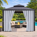 Water Proof Outside Curtains with Grommet Top for Porch, W84 x L120 Thermal Insulated Washable Light Block Outdoor Divider Drapes for Patio Gazebo Deck Pool Area Pergola Cabana (2 Panels)