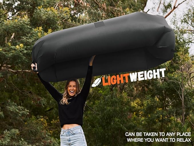 WEKAPO Inflatable Couch Air Lounger Chair - Camping & Beach Accessories, Portable Blow up Sofa for Hiking, Lawn, Indoor/Outdoor Movies & Music Festivals. Lightweight and Easy to Set Up Air Hammock