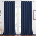 NICETOWN Blackout Navy Blue Bedroom Curtain 118 inches Long, Grommet Thermal Insulated Room Divider Drape Solid Window Treatment for Sliding Door/Living Room, W66 x L118, 1 Panel