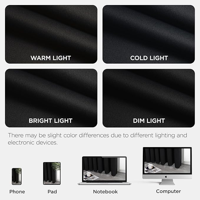 Joydeco Blackout Door Curtain for Doorway Privacy 78 Inches Long, Grommet Closet Curtain for Open Closet, Room Divider for Bedroom Living Room (Black, 40Wx78L, 1 Panel)