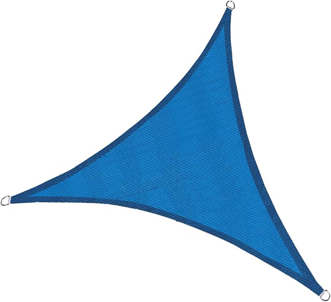 LOVE STORY 16' x 16' x 16' Triangle Blue Sun Shade Sail Canopy UV Block for Outdoor Patio Garden Backyard