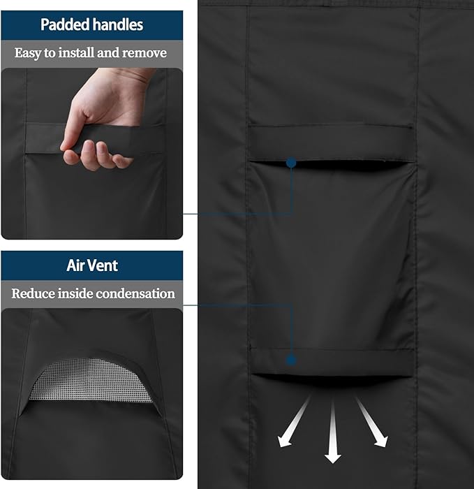 Easy-Going Rectangle Patio Furniture Cover Waterproof Outdoor Dining Table and Chair Cover Anti-UV Outside Sectional Sofa Set Covers (111"L x 74"W x 28"H, Black)