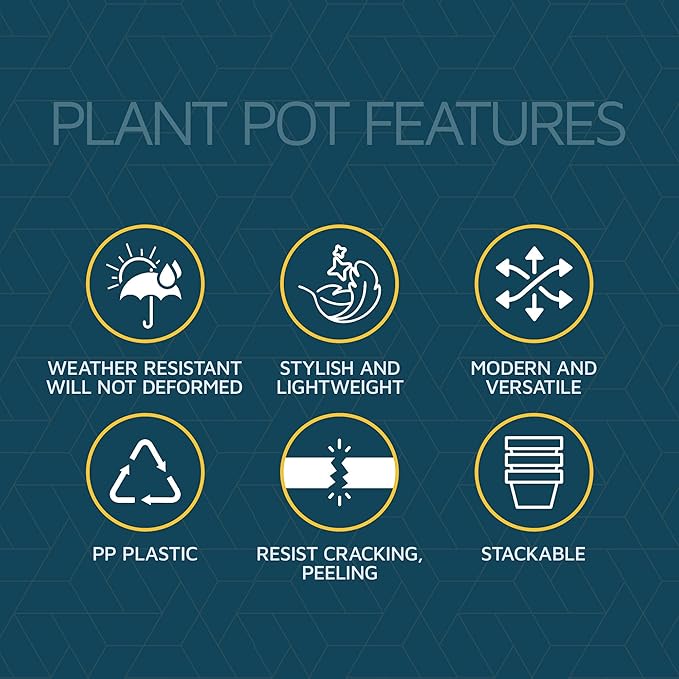 Planter Pots with Drainage Holes - Lightweight, Durable, and Space-Saving Pots for Indoor and Outdoor - Versatile Functionality, Simple Modern Design, Set of 20 Plastic Planter Pots - Aqua