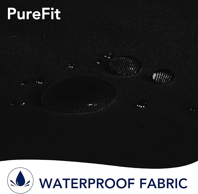 PureFit Outdoor Curtains for Patio Waterproof Weatherproof, UV Resistant Outside Curtains for Gazebo, Front Porch, Pergola, Sun Blocking Privacy Curtain, 52W x 108L inch, 1 Panel, Black