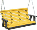 Poly Lumber Wood 5FT Porch Swing Amish Craftsmandship Made in USA HDPE with No wood fibers and 1000 lbs Limit. Stainless Steel Hardware.Signature Rollback design for Patio Outdoor Backyard Garden Park