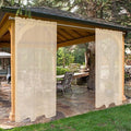 SpaceDresser Waterproof Outdoor Sheer Curtains for Patio - 2 Panels Rod Pocket Indoor Voile Sheer Curtain for Living Room,52W x 108L inch, Beige