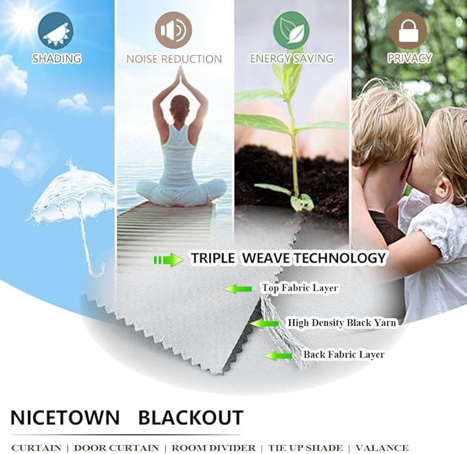 NICETOWN Outdoor Curtain Waterproof & Windproof, Energy Smart Thermal Insulated Grommets Room Darkening Deck Outdoor Curtain/Drape, Windproof for Winter Cold (1 Panel, W52 x L95, Greyish White)