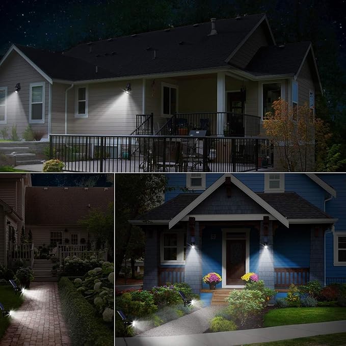URPOWER Solar Lights Outdoor, 2-in-1 Waterproof Adjustable Solar Spotlights Outdoor Wall Light, Dusk-to-Dawn Solar Powered Landscape Lights for Backyard/Garden/Pathway/Pool/Porch (1 Pack, Cool White)