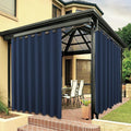 BONZER Waterproof Outdoor Curtains for Patio Porch Pergola Cabana Thick Privacy Extra Wide Grommet Indoor Curtains for Bedroom Living Room, 1 Panel, 150W x 84L inch, Navy