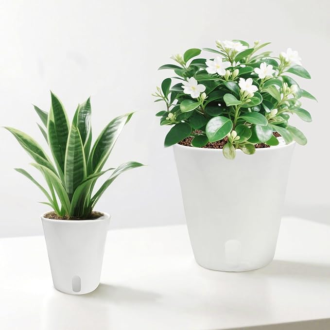 3" Self Watering Pots - 10 Sets Planter Pots for Indoor Plants With Water Level Indicator and Multiple Vents - for House Plants, Flowers, Herbs