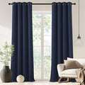 NICETOWN Navy Blue Blackout Window Curtain for Doorway - Grommet Privacy Window Treatment Energy Saving Thermal Insulated Room Darkening for Bedroom (1 Panel, W46 x L90)