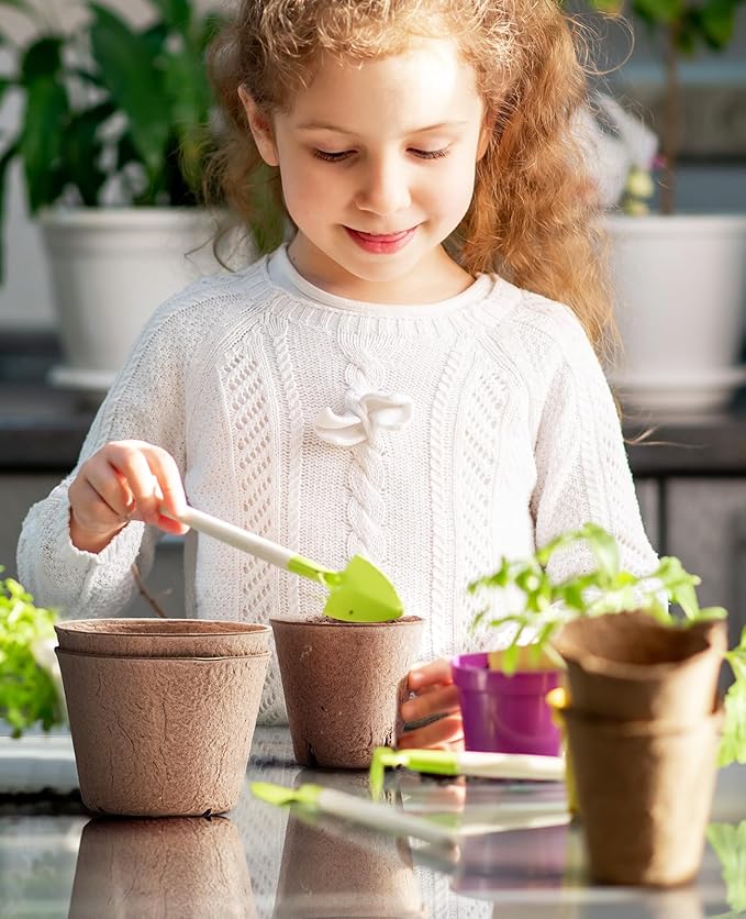 homenote Peat Pots, 60 Pcs 4 Inch Seed Starting Pots with Drainage Holes Round Nursery Plants Pots with Bonus 20 Plant Labels