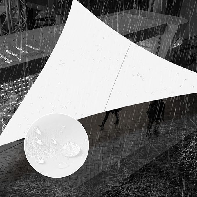 SUNNY GUARD Waterproof Sun Shade Sail 6'x8'x10' White Right Triangle UV Block Sunshade for Backyard Yard Deck Patio Garden Outdoor Activities and Facility(Customized)