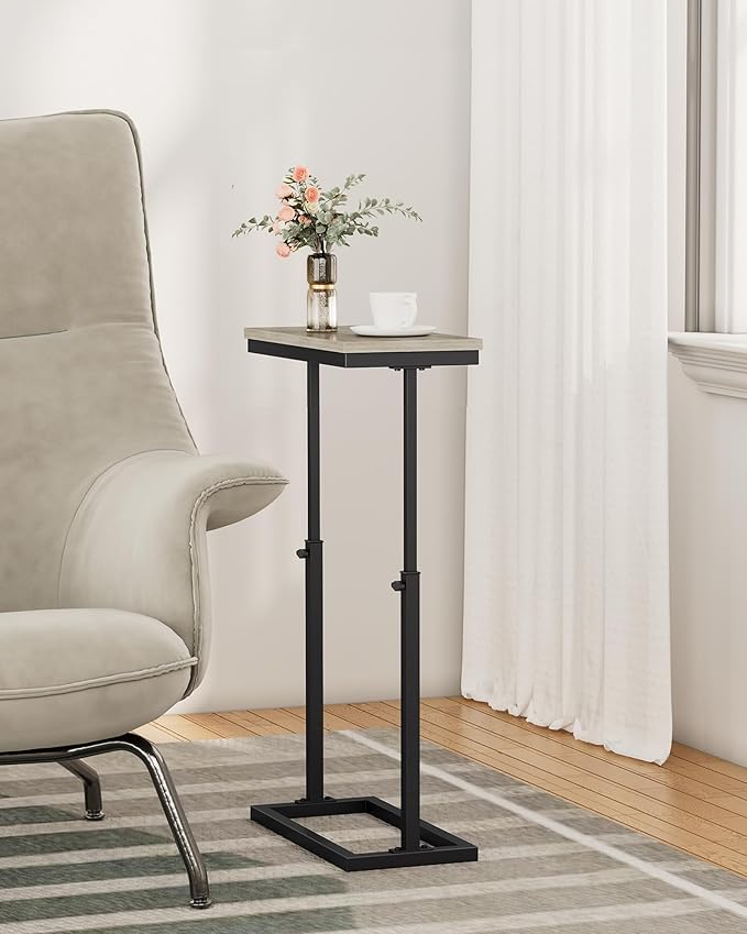 TUTOTAK End Table, Side Table, Tall Couch Table, Sofa Table, Living Room, Bed Room, Greige TB01BG083
