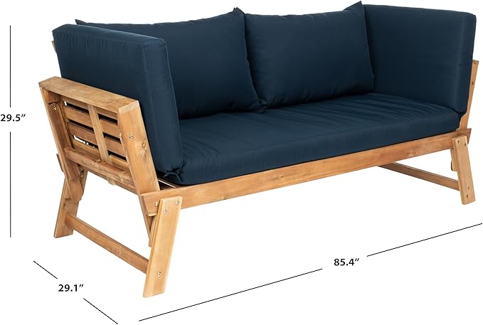 Safavieh PAT6745A Outdoor Collection Tandra Grey Modern Contemporary Daybed Day Bed